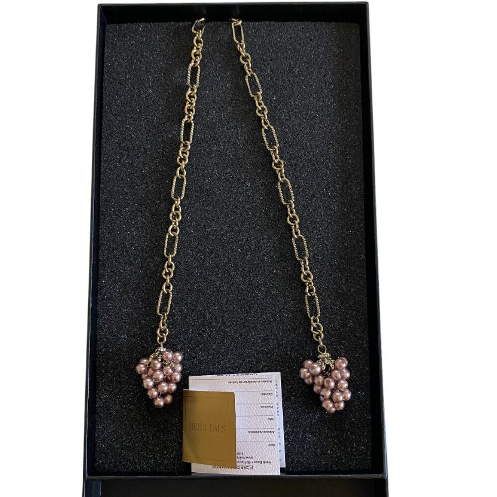 Heidi Daus On The Vine Crystal Grape Cluster Lariat Necklace NIB​​​​